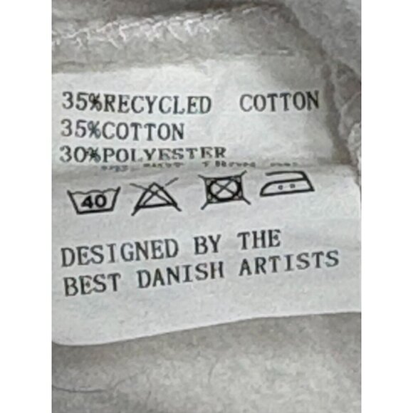 Denmark Bicycle Graphic Light Gray Hoodie Sweatshirt  Drawstring Thick Women's M - Picture 10 of 10